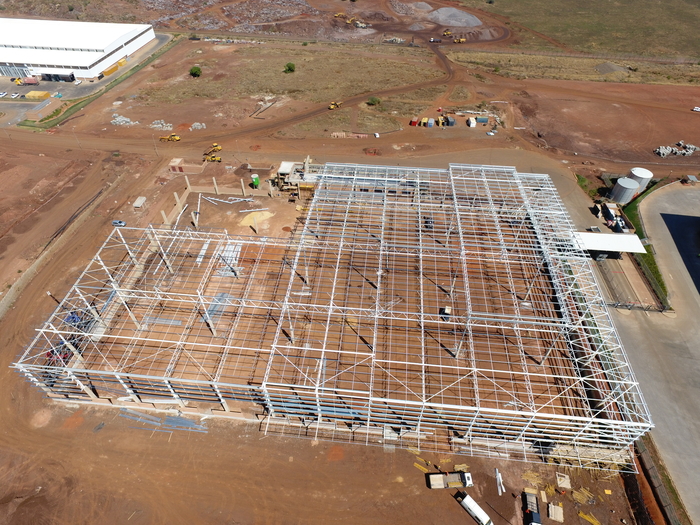 Warehouse steel structure erection